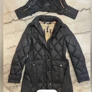 Authentic Burberry Black Quilted Women's Jacket, size XS TP.